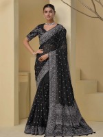 Black Pure Banarasi Tuscany Saree